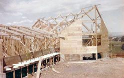 The new building's exterior walls being constructed