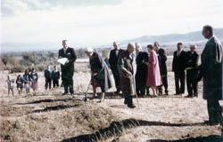 Breaking ground on the location of the current church building